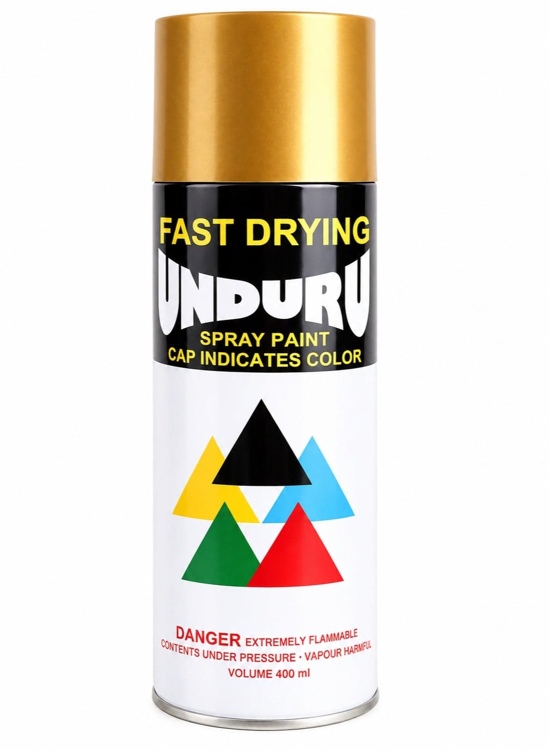 UNDURU Gold Glossy Spray Paint – Multi-Purpose Paint Suitable for Metal, Plastic, Cardboard, and Wood Paint Sprayers