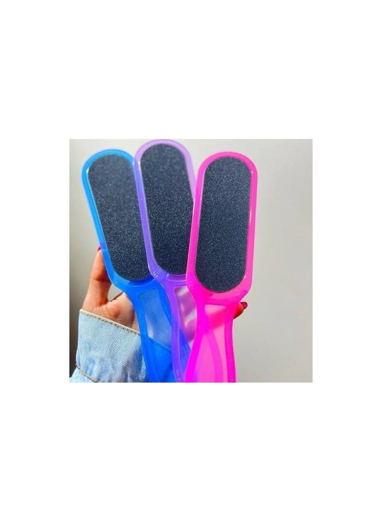Double Sided Foot File Dead Skin Remover Foot Scraper Pedicure Tool with Plastic Handle Foot Creams & Lotions (٥)