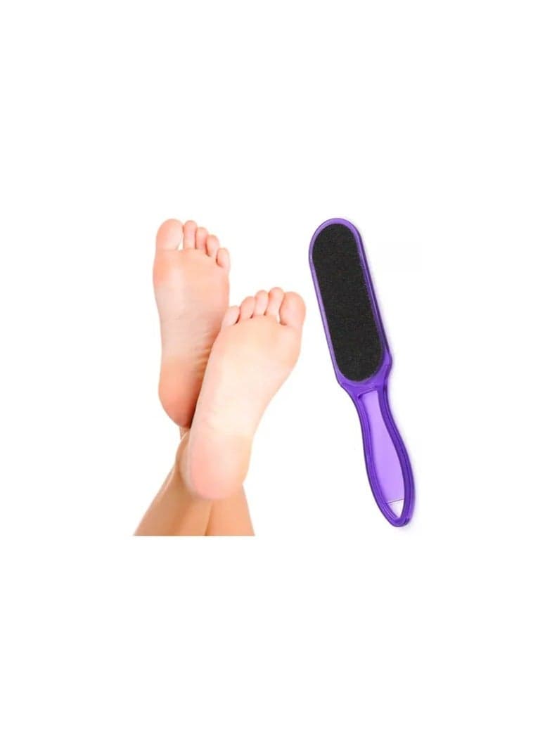 Double Sided Foot File Dead Skin Remover Foot Scraper Pedicure Tool with Plastic Handle Foot Creams & Lotions (٢)
