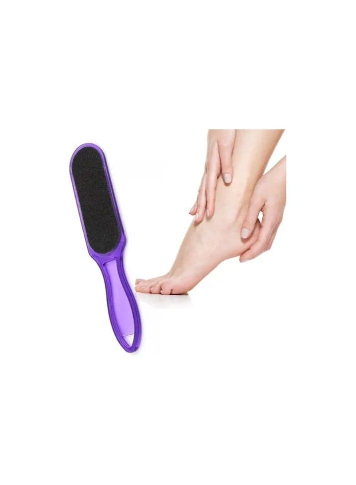 Double Sided Foot File Dead Skin Remover Foot Scraper Pedicure Tool with Plastic Handle Foot Creams & Lotions (٣)