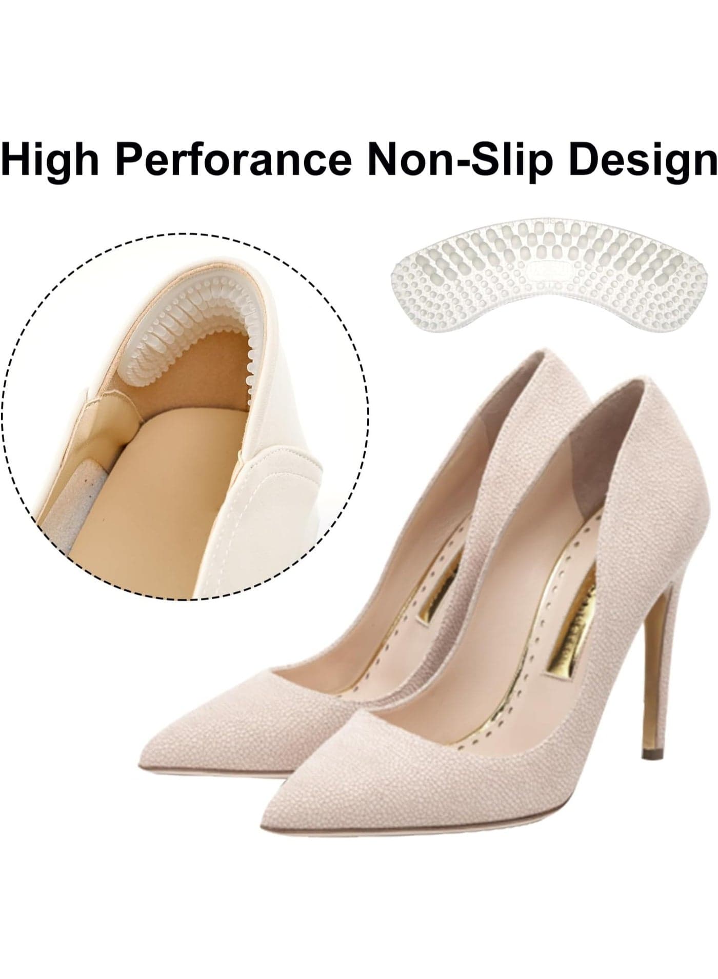 1 Pair Silicone Gel Heel Grips for High Heels & Sneakers, 2-Piece Clear Heel Cushion Pads to Reduce Shoe Friction and Help Prevent Blisters & Heel Discomfort, Strong Double-Sided Adhesive for Secure Fit and Added Comfort, Ideal for Walking, Running, Standing & Extended High Heel Wear Women's Shoe Care & Accessories (٨)