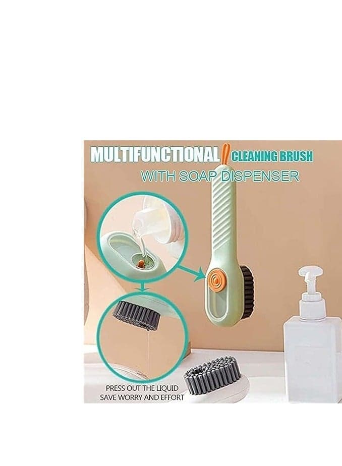 Multi-functional shoe brush with box Automatic multi-color liquid long-handled cleaning brush Household Cleaning Sponges (٢)