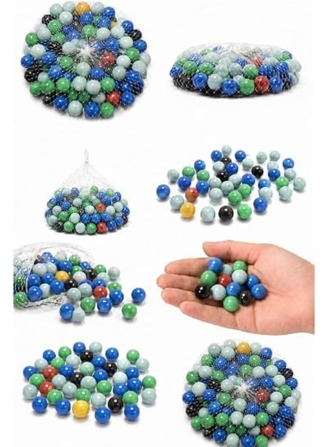 First Choice Colorful Glass Game Marbles – 1.5 cm Glass Marbles for Kids and Adults; Traditional Marbles for Games of Chance, Fun, Decoration, and Crafts (Multicolor) Outdoor Play Balls (٤)