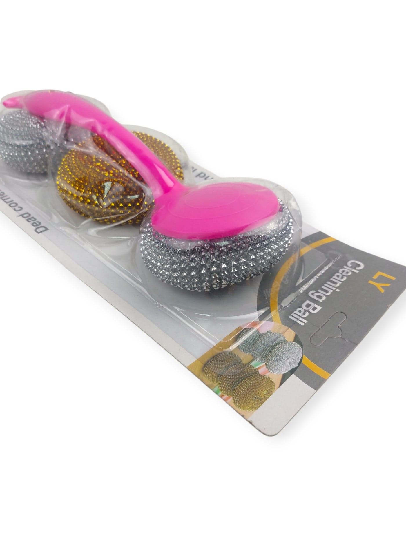 Steel Scourers 3 Pcs And Plastic Handle Household Cleaning Sponges (٢)