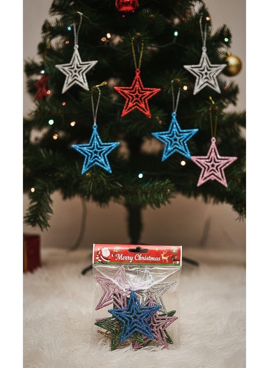 Star Colors 6 Piece Christmas Tree Decoration Home Decor Ornaments