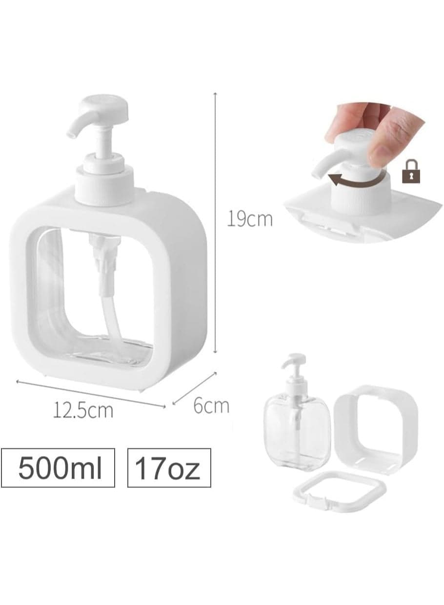 Refillable Liquid Soap Dispenser, Hand Soap Dispenser for Bathroom, Modern Dish Soap Dispenser for Kitchen Sink, Liquid Soap Container with Pump, Clear Plastic Soap Pump Bottles 500ml (1) Countertop Soap Dispensers (٤)
