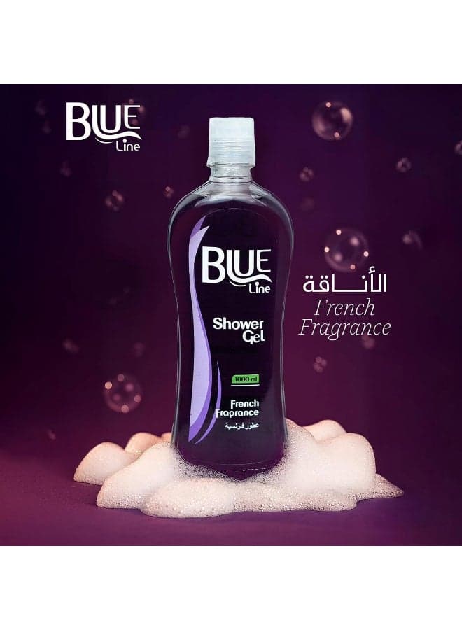 Blue Line Shower Gel with French Fragrance – 1000 ml Shower Gels & Body Wash (٣)