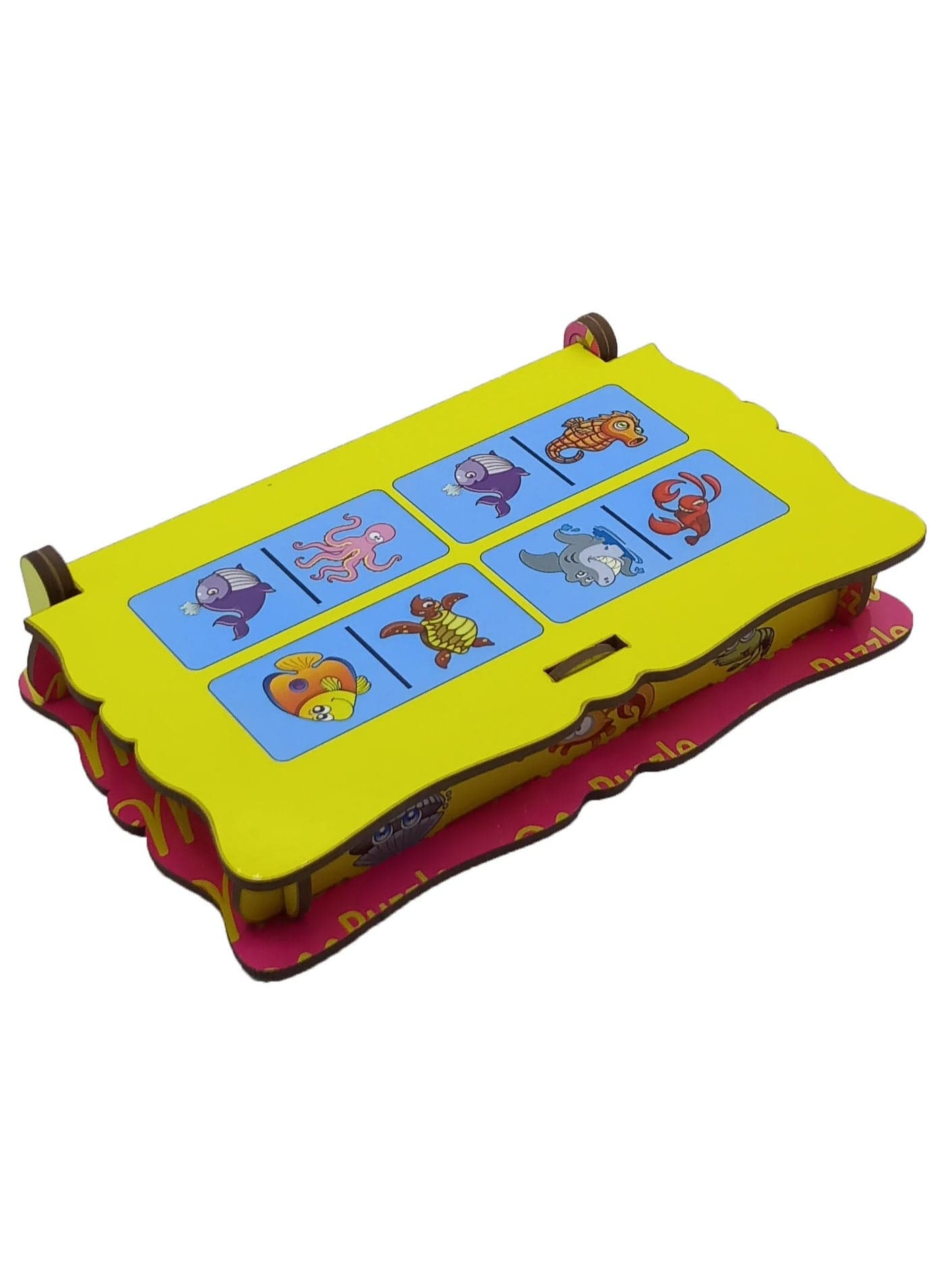 Educational Wooden Dominoes for Kids (Sea Creatures Theme) – 28 Pieces – Image Matching & Concentration-Building Game . Mathematics & Counting (٢)