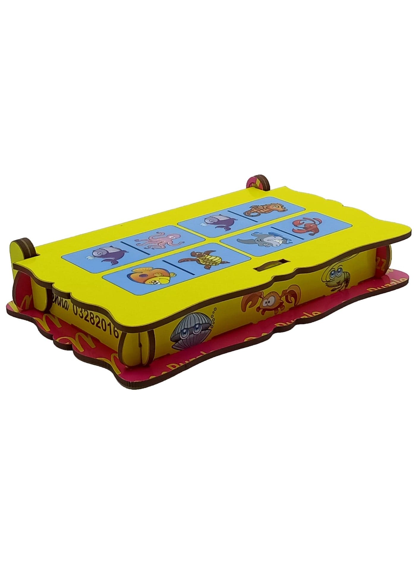 Educational Wooden Dominoes for Kids (Sea Creatures Theme) – 28 Pieces – Image Matching & Concentration-Building Game . Mathematics & Counting