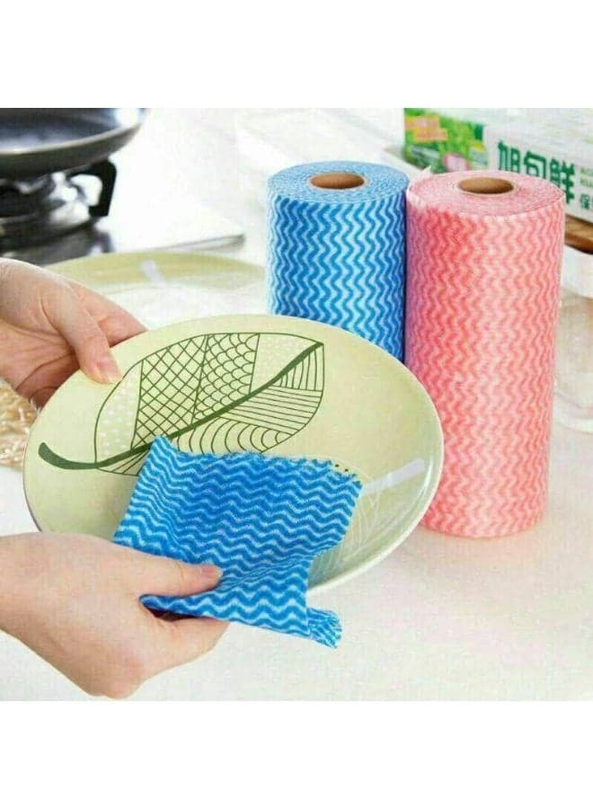 Super Absorbent Drying Towel Roll Multi-Purpose Oil-Absorbing Towel Roll Also great for wiping dishes and glasses, and polishing glass Doesn't sag, more practical than regular towels Washable and reusable One roll contains 50 towels
