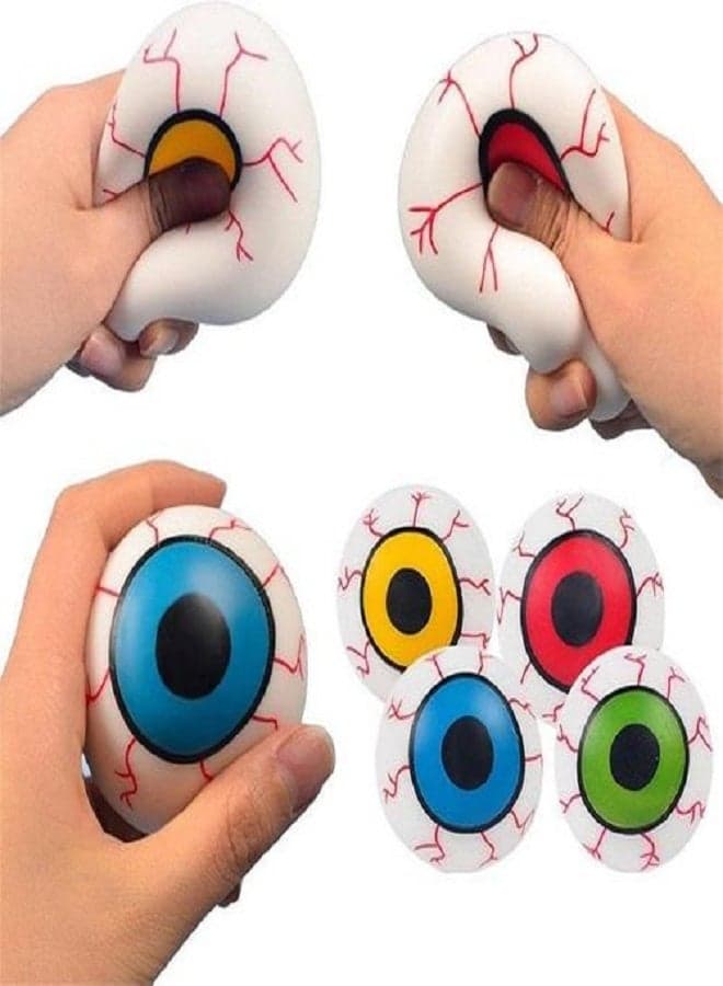 Eye Ball Stress Toy Halloween Stress Ball Toys Bloodshot Eyeball Squeeze Toys, 1Pc Children Stress Toy, Halloween Carnival Games Party Favors Squishy Toys (٣)