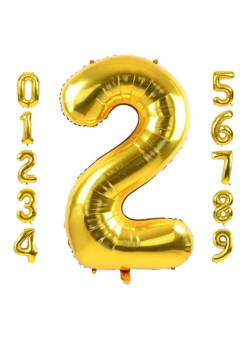 Number 2 Balloon Foil Gold Glamorous Party Decorations Jumbo Digit Balloon for Birthdays Anniversaries Special Events