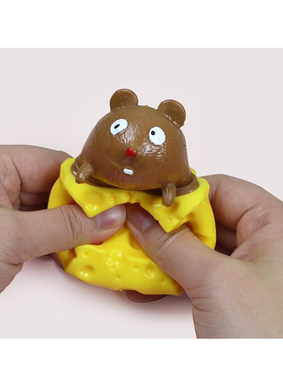 Cheese Mouse Squishy Stress Ball Anxiety Relief Toys, Cute Sensory Squeeze Toys for Kids and Adults, Funny Squishy Ball "Brown" Pop It (2)