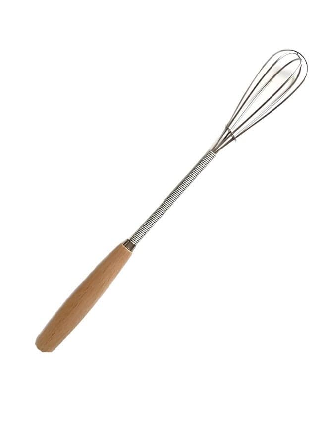 High-quality stainless steel egg beater with a wooden handle – 19cm hand whisk for mixing sauces, whipping eggs, cream, and light batters – an essential kitchen tool for everyday use Kitchen Cleaners