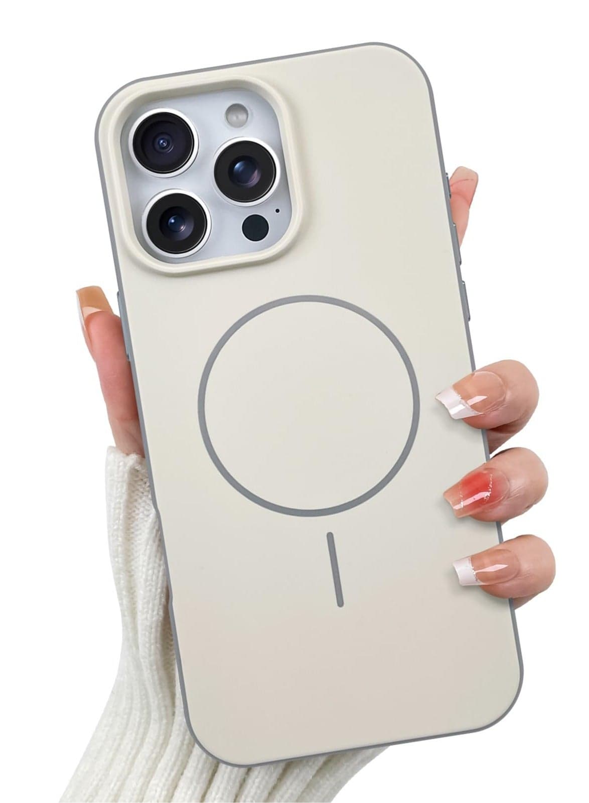 Hybrid Acrylic Protective Case For Iphone 12 Pro Max – Hard Clear Back with Silicone Bumper & Trendy Ring Design – white