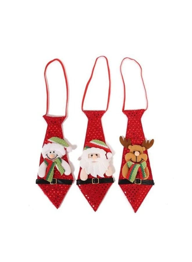 Christmas Tie Christmas Ties Novelty Funny Ties Novelty Ties Holiday Fashion 1pc Home Decor Ornaments (٣)