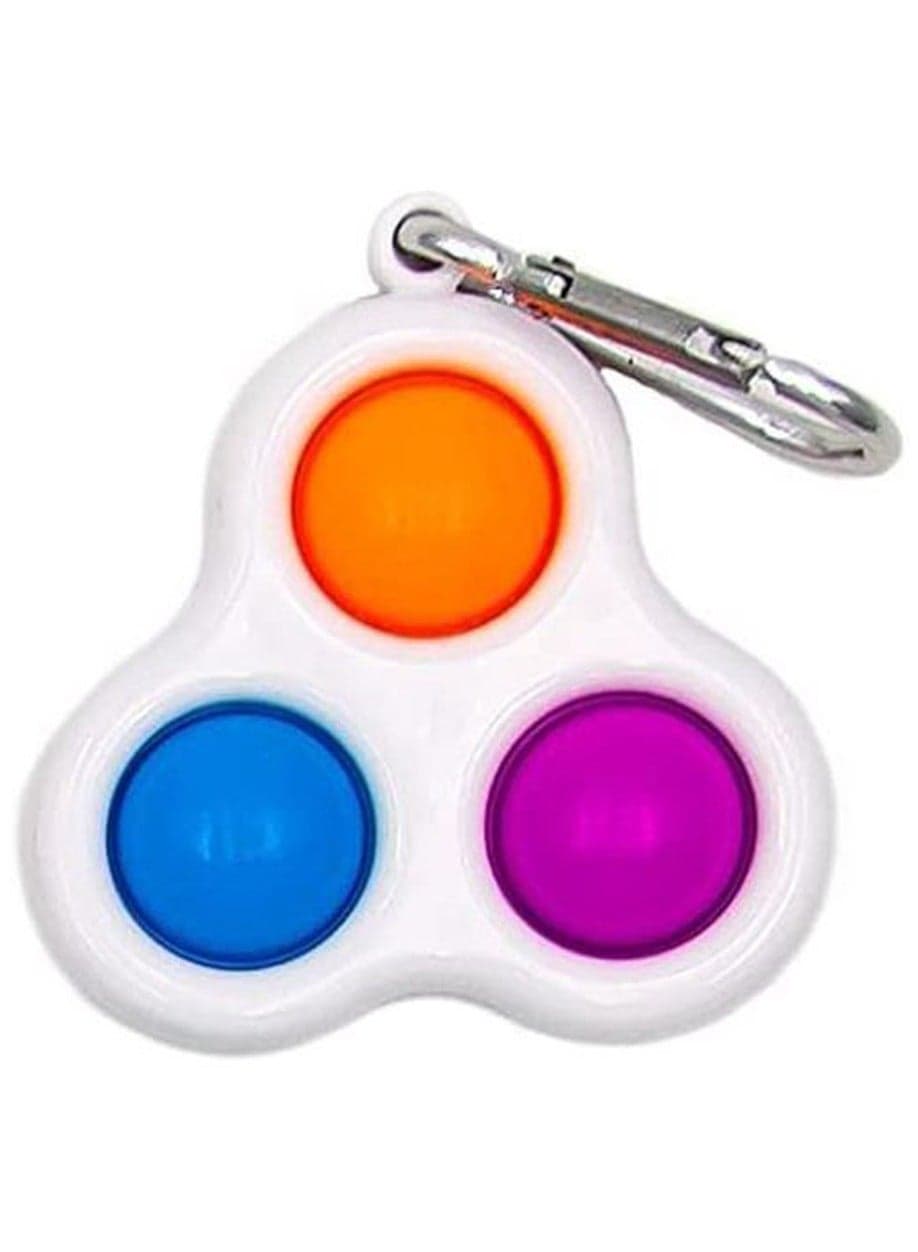 Key Chain Ring Simple Dimple Fidget Toys 3 Pops multicolour Pop It (٢)