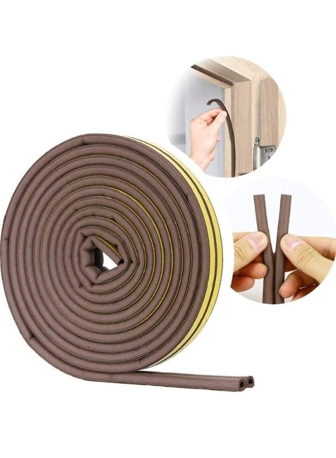 Door and Window Seal Strip, D-Type Self-Adhesive Seal Strip, Rubber Weatherstrip for Doors and Windows - Waterproof and Wind Noise Resistant Door Seal Strip (1 Roll of 2 Strips, Total Length 3 Meters) Wire Strippers