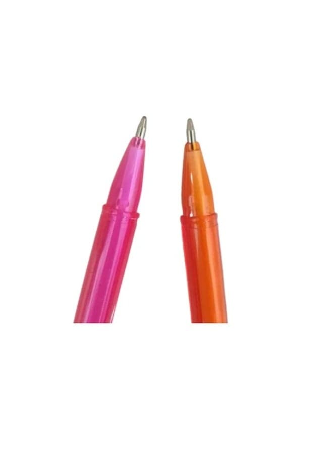 Ball Point Pen Set with PVC Storage Pouch Multicolour 6 Pieces 1.0mm 432M Ballpoint Pens (٢)