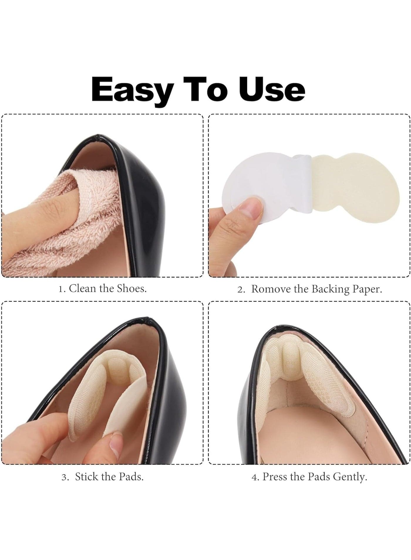 One pair of heel pads for shoes, comfortable foam heel liners for loose shoes, non-slip padding, insoles for shoes that are too big Women's Shoe Care & Accessories (٦)