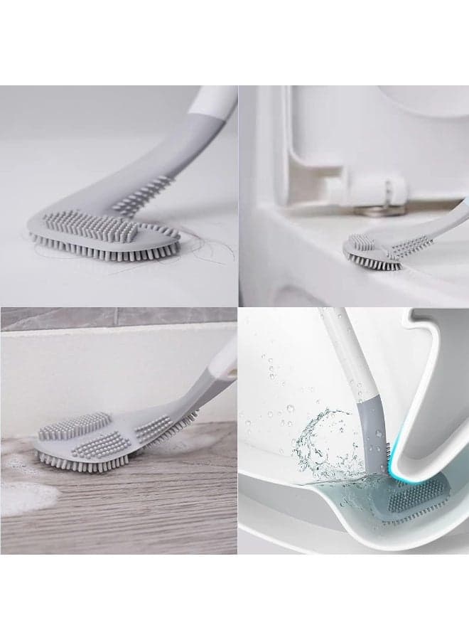 Golf stick toilet brush – long silicone handle and TPR bristles for quick and effective cleaning Toilet Brush Holders (٤)