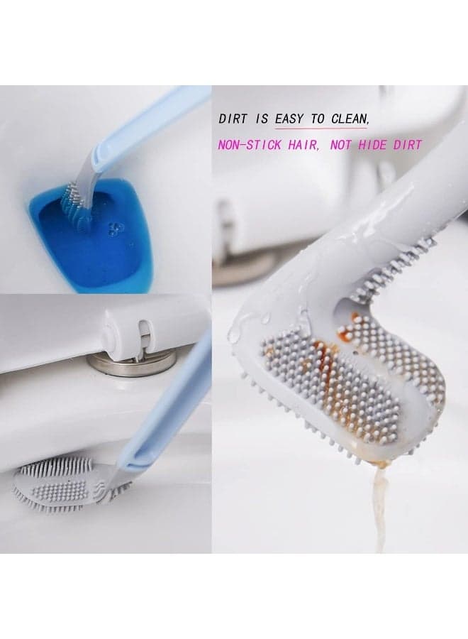 Golf stick toilet brush – long silicone handle and TPR bristles for quick and effective cleaning Toilet Brush Holders (٣)
