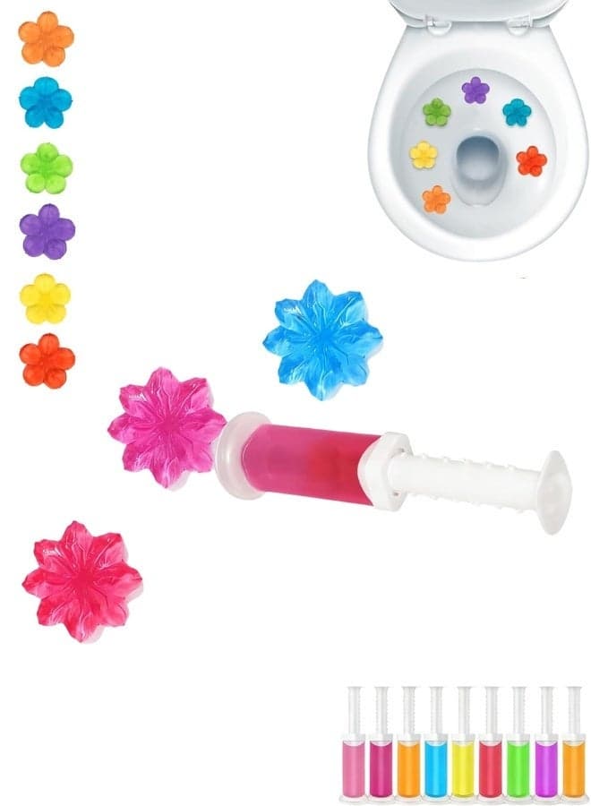 Bathroom Toilet Flower Gel Stamp – Scented Toilet Bowl Cleaner Gel, 1PC Floral Toilet Cleaning Stamps, Stain Removal Toilet Gel, Long Lasting Freshener for WC, Bathtub Deodorizer Cleaning Gel Pack, Random Color Toilet Cleaner Liquids