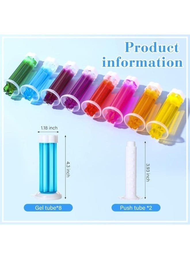 Bathroom Toilet Flower Gel Stamp – Scented Toilet Bowl Cleaner Gel, 1PC Floral Toilet Cleaning Stamps, Stain Removal Toilet Gel, Long Lasting Freshener for WC, Bathtub Deodorizer Cleaning Gel Pack, Random Color Toilet Cleaner Liquids (5)