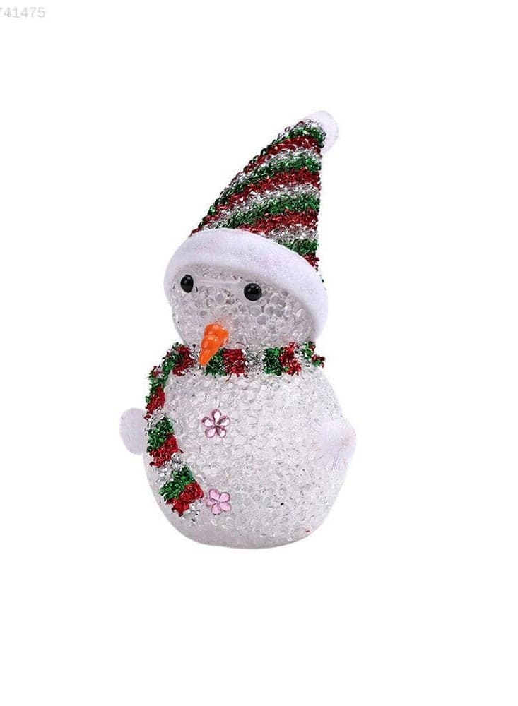 Christmas Tree Cute Night Light Snowman Decoration Ornaments Toy Outdoor Holiday Decorations (٤)