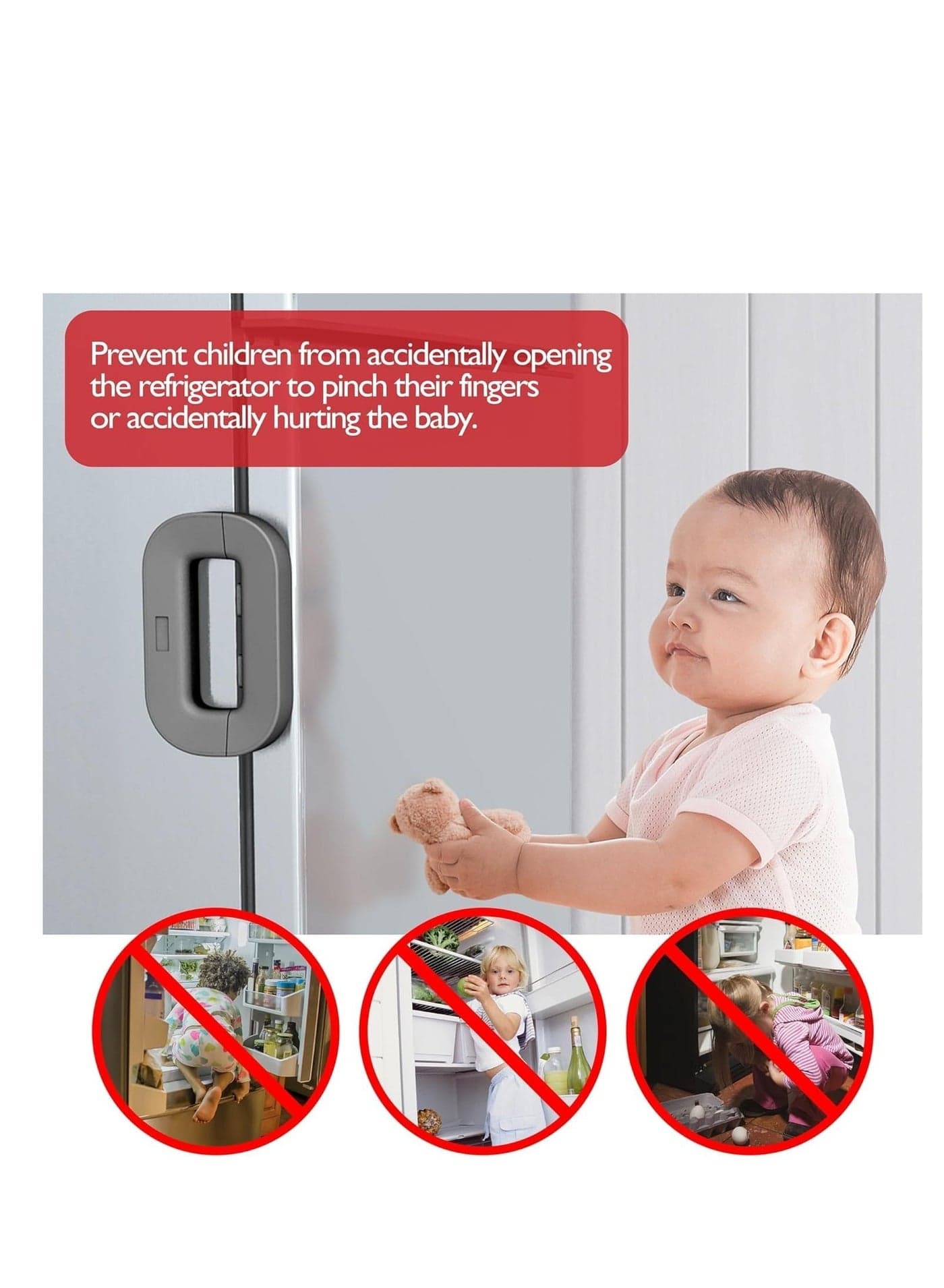 The Advanced Magnetic Home Refrigerator And Freezer Door Lock Is Easy To Install And Use MultiUse Guards and Locks