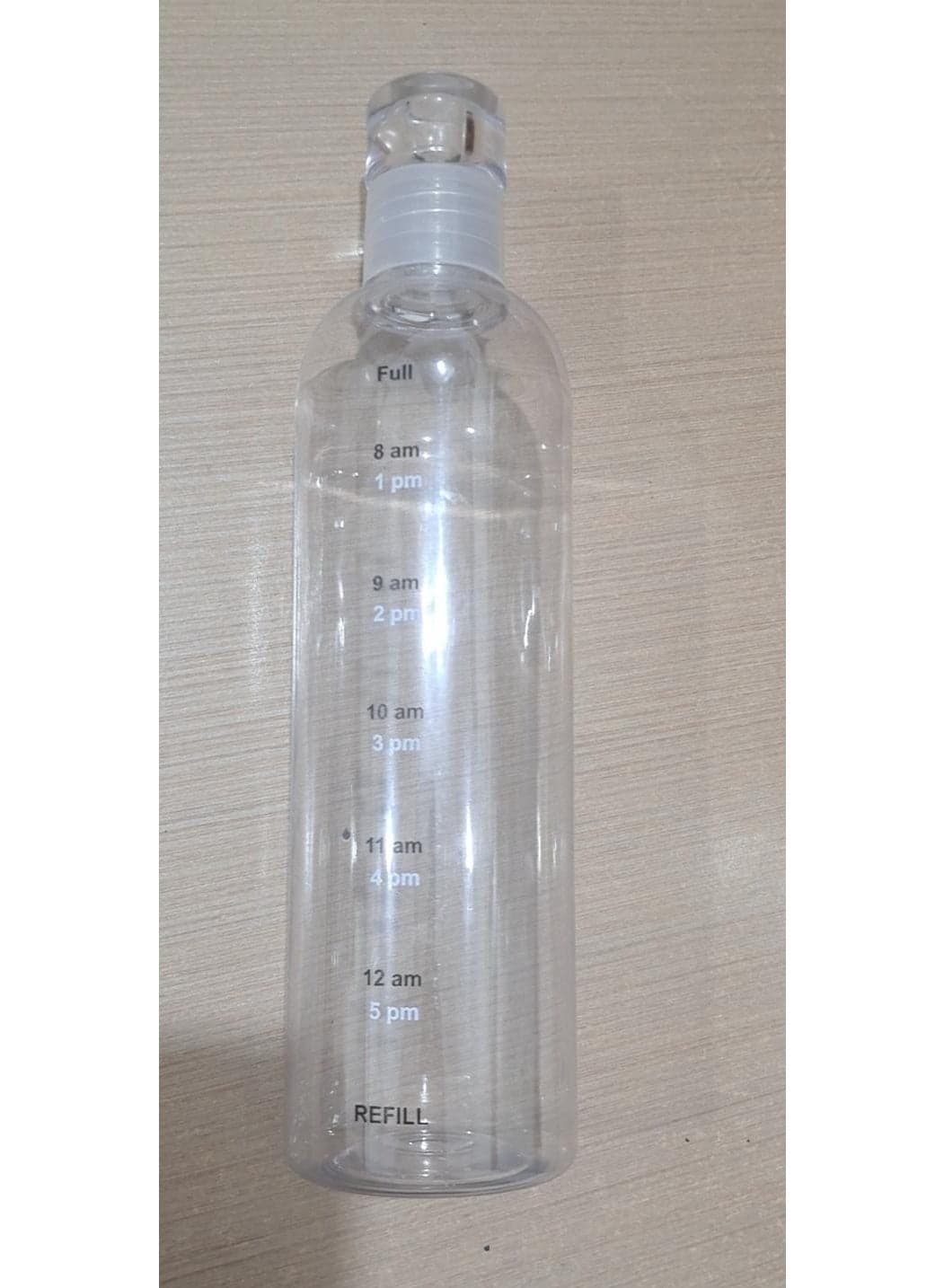 Generic Transparent Water Bottle with Time Markings & Leak-Proof Lid – Sports & Daily Use Hydration Bottle