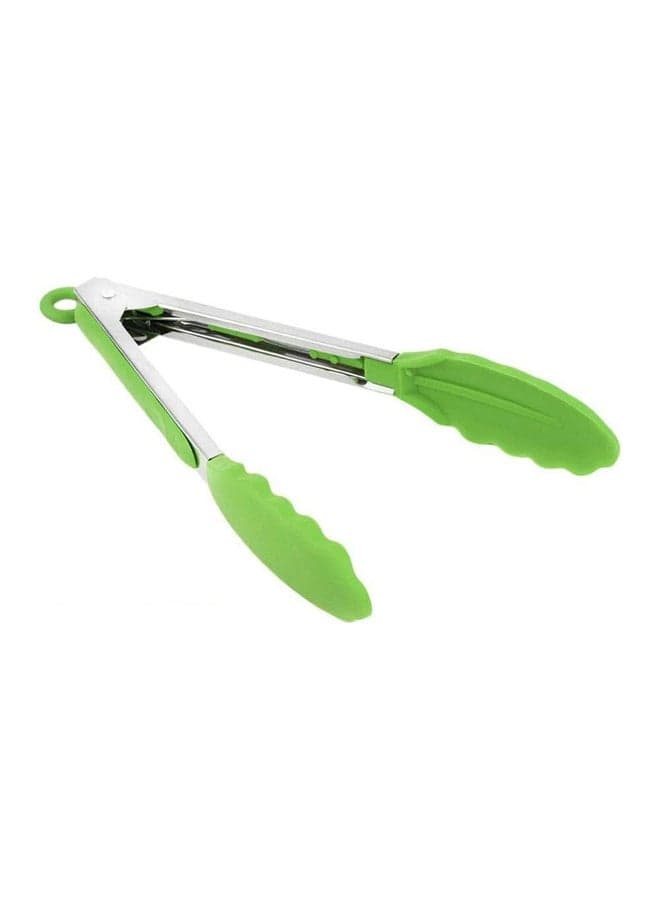 Silicone Stainless Steel Handle Cooking Salad Serving Bbq Tool Tongs Kitchen Utensil (Green) Kitchen Utensils & Gadgets
