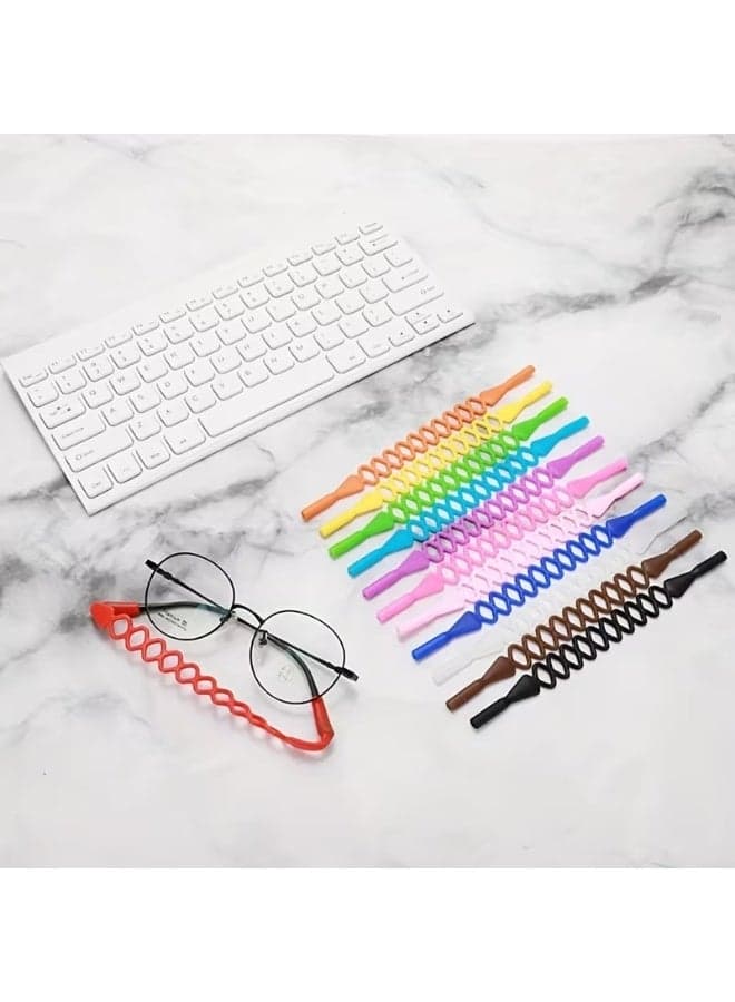 Silicone Eyeglass Strap Anti-Slip Glasses Holder Sports Cord Women's Fashion (٧)