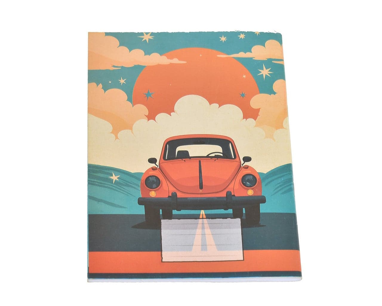 Extra Line Stapled Squared School Exercise Book, 28 Sheets, Classic Cars Design, Duplex Cover, 16 x 22.5 cm Notebooks