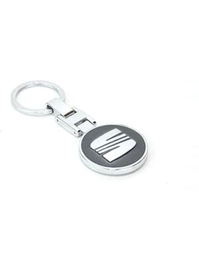 Car Key Chain with Logo For Seat,Car Keyring Auto Decoration Accessories - Black (2)
