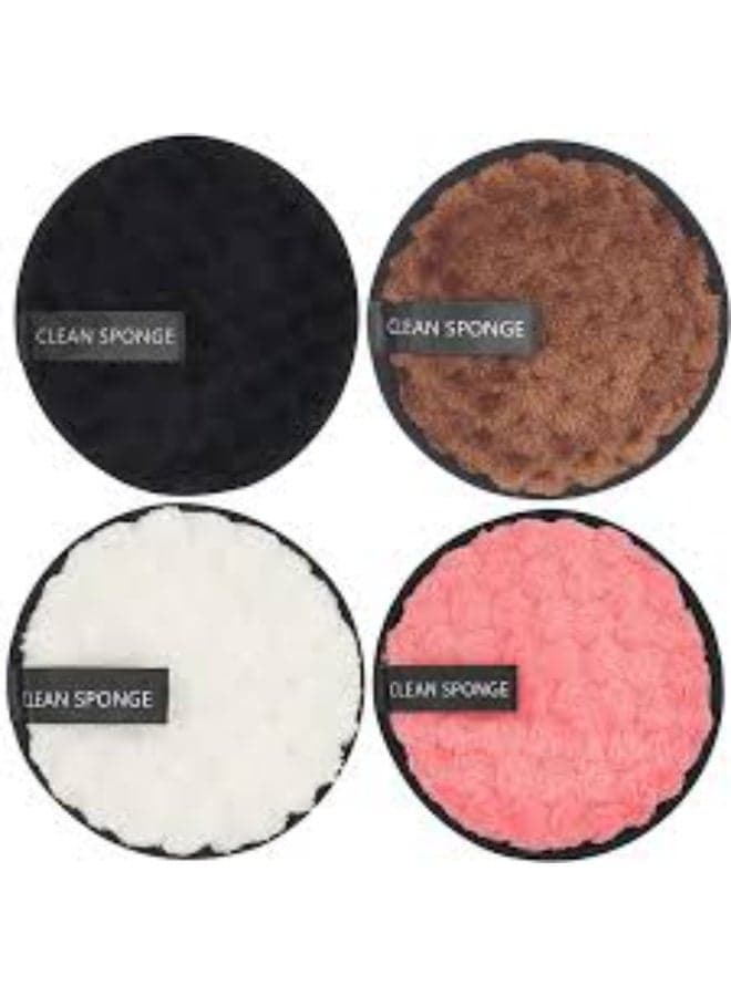women Fiber Makeup Remover Pad Reusable Face Cleaning Sponge Cosmetic Puff ( 1PC may vary color Make Up Sponges (٢)