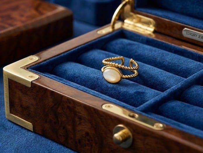 Women's stainless steel Ring, golden, distinctive in its design, elegant, of high quality (3)