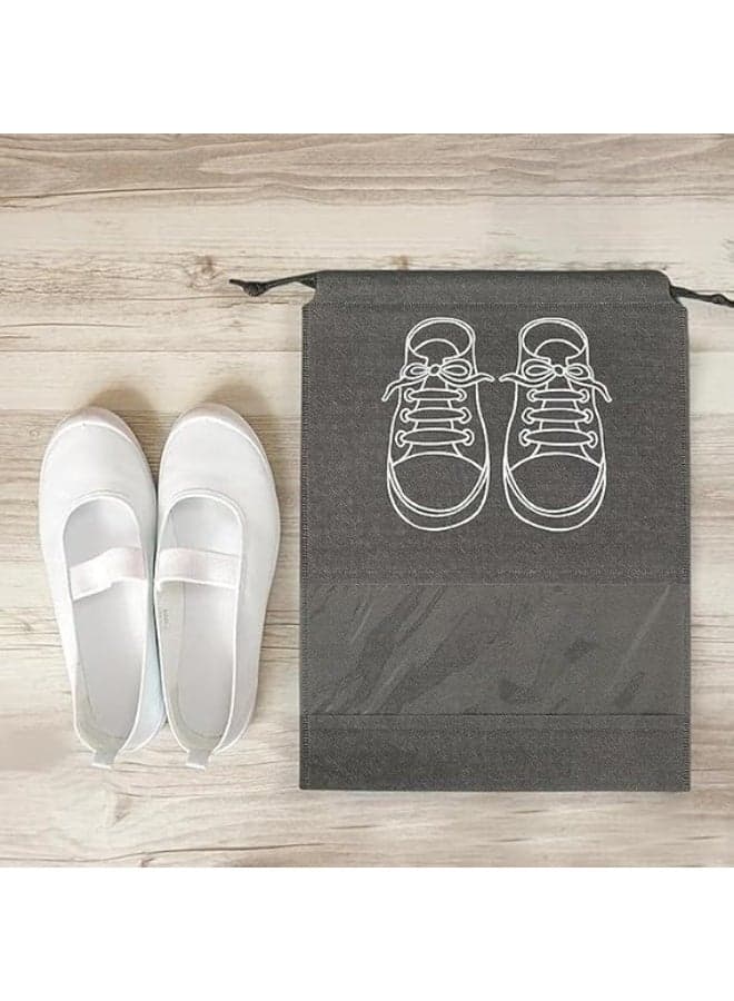 Durable Portable Shoe Organizer Bags – Drawstring Travel Shoe Storage with Clear View Window – Dustproof & Moisture-Proof Protection for Sneakers & Formal Shoes-1pcs (١٠)