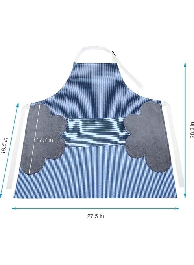 Waterproof Kitchen Apron with Microfiber Sides for Drying Multicolour (٧)