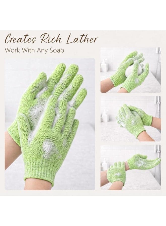Exfoliating Bath Gloves Set 1 Pair Dual Texture Shower Scrubber Dead Skin Remover One Size Fits Most Random Color (٥)
