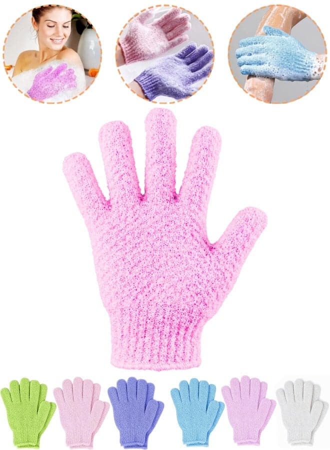 Exfoliating Bath Gloves Set 1 Pair Dual Texture Shower Scrubber Dead Skin Remover One Size Fits Most Random Color