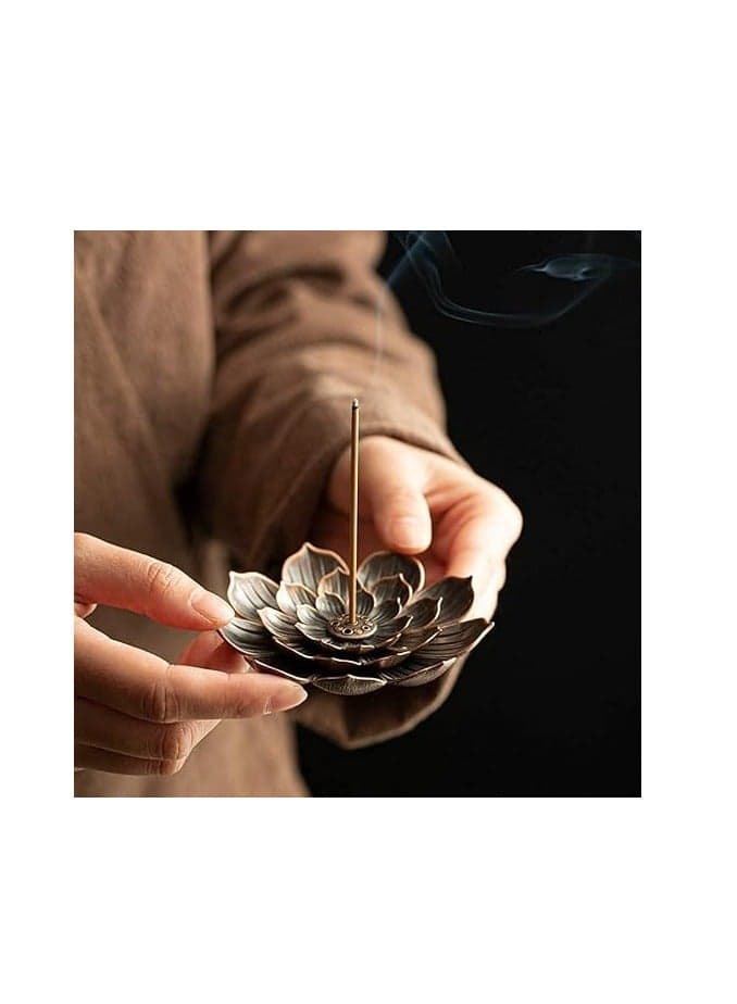 Large Size Incense Burner,Lotus Incense Stick Incense Holder and Cone Incense Holder with Ash Catcher (٥)