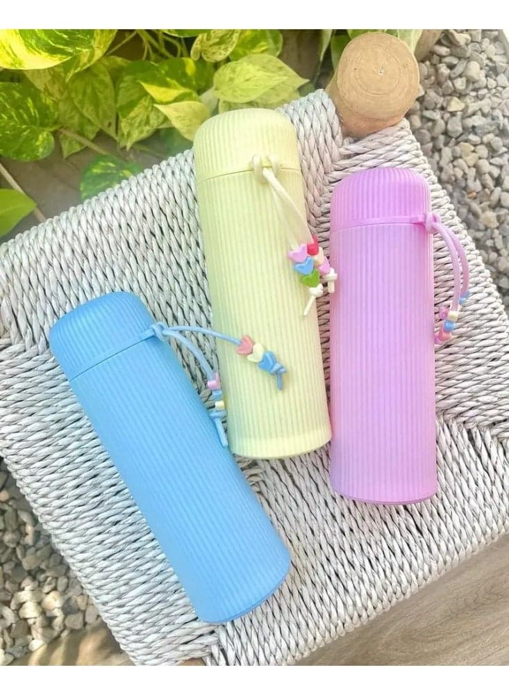 Portable Glass Water Bottle with Ribbed Silicone Sleeve - Ideal for Sports, Gym, and Office Kitchen Utensils & Gadgets (٣)