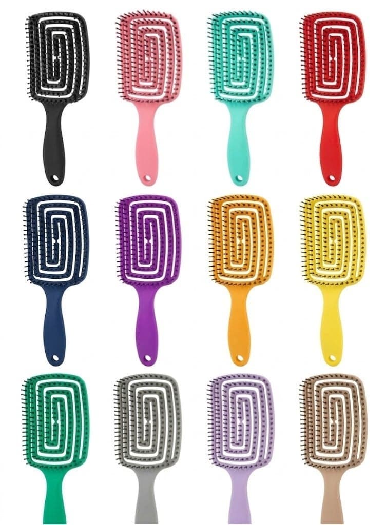 Professional structural hairbrush for detangling and fast drying; vented design for styling and frizz reduction; suitable for all hair types – 1 piece (color may vary). Hair Brushes (9)