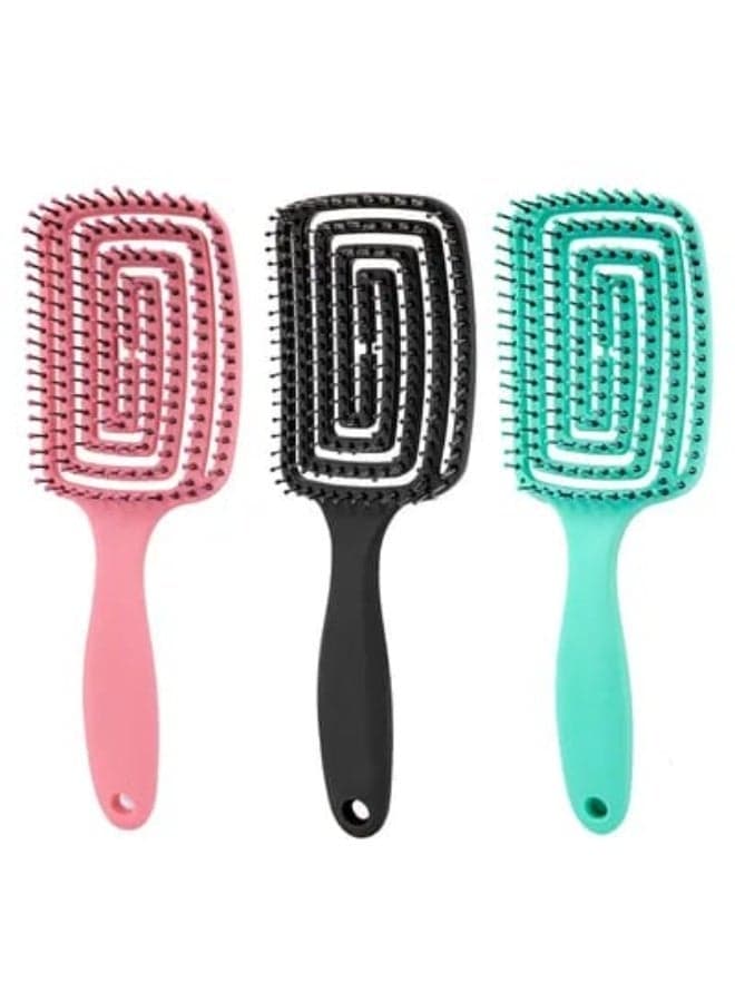 Professional structural hairbrush for detangling and fast drying; vented design for styling and frizz reduction; suitable for all hair types – 1 piece (color may vary). Hair Brushes (2)