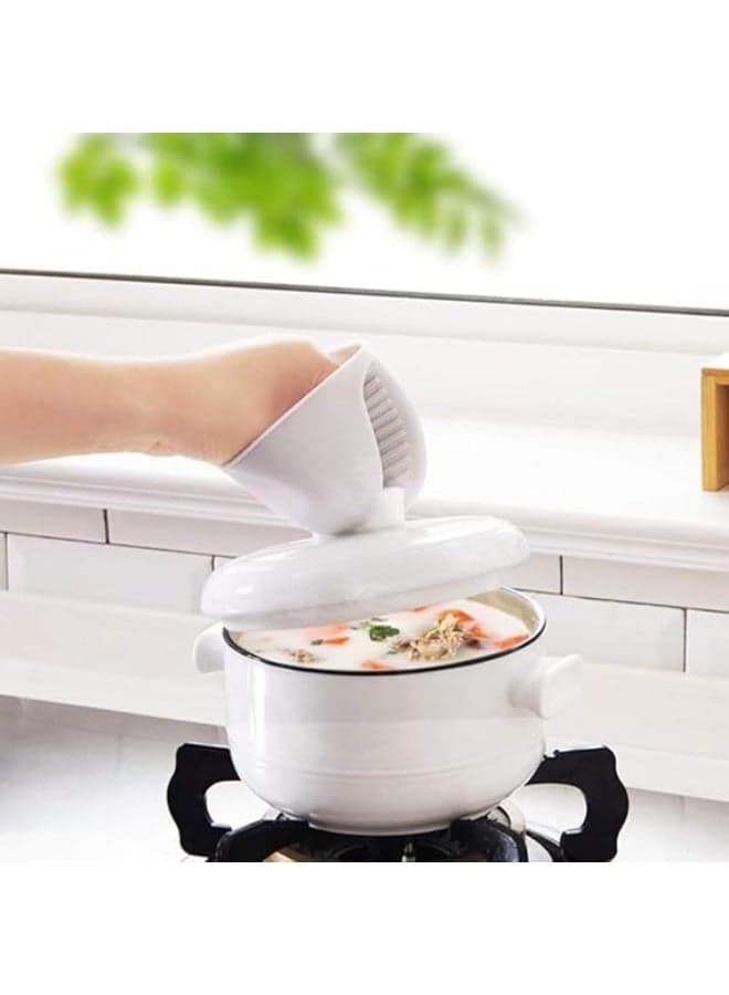 Two pairs of silicone pot handle covers, handle holders, cooking pressure grips, suitable for cast iron pans, frying pans, woks, grill pans, cookware handle protectors, non-slip, reusable kitchen accessories, gray color Kitchen Utensils & Gadgets (٤)