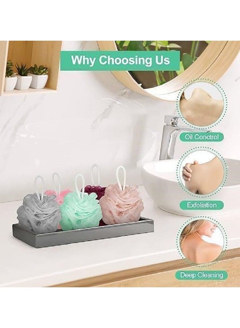 Bath loofah - adult bath sponge | Multi-colored bath sponge to clean the skin - a comfortable bath sponge for the body | Easy-to-use body sponge for children - 6-piece pen Loofahs, Sponges & Poufs (4)