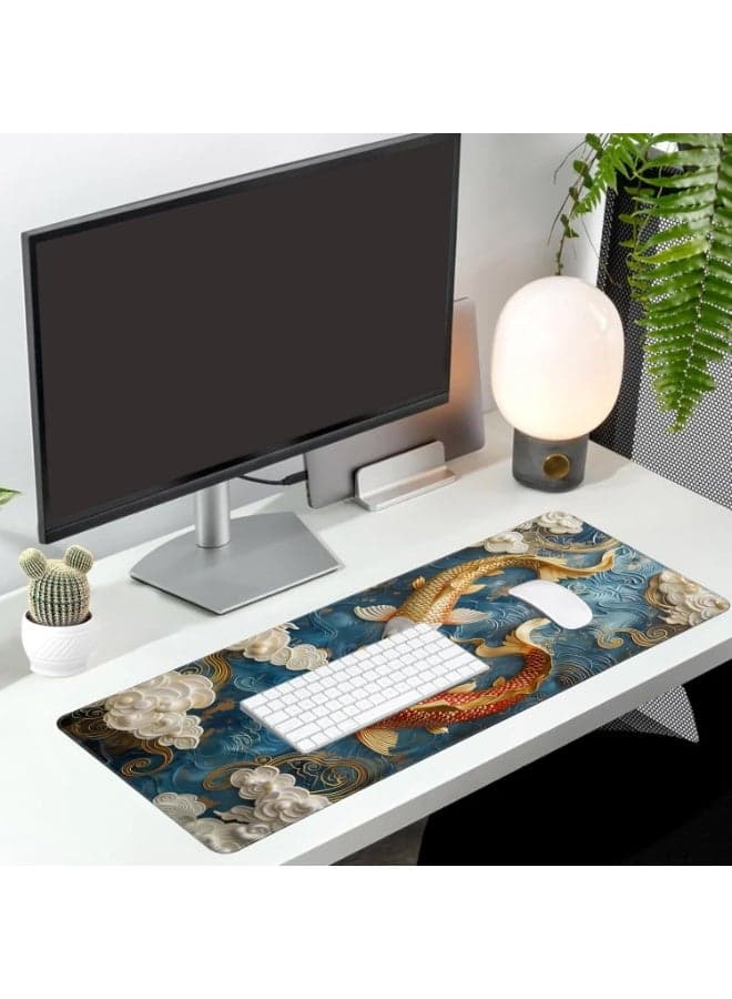 Long Gaming Mouse Pad Extended Anime Large Desk Pad with Non-Slip Base Full Keyboard Mat with Stitched Edges for Gaming and Office 70 x 30 CM (stereokoi) Gaming Mousepads (٦)
