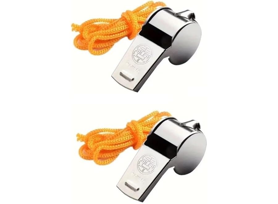 Sports whistle and metal referee whistle, football whistles for coaches, teachers and emergencies, 2 pieces (6)