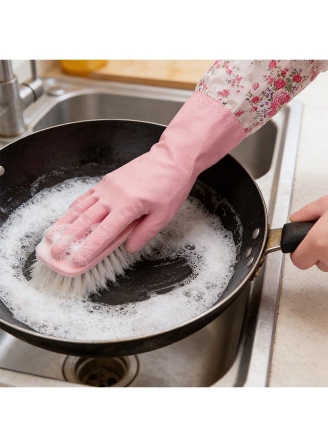 Dishwashing Cleaning Gloves,Multifunctional Reusable Waterproof Household Kitchen Dishwashing Gloves,Non-Slip Laundry Kitchen Gardening Household Gloves,Thickened Long Sleeved Skin Care Gloves Safety & Security Gloves (٤)